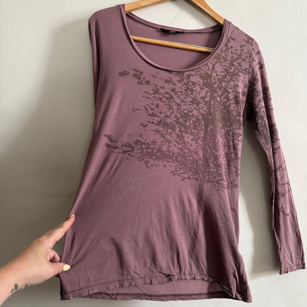 Y2K Vintage MISS SIXTY | Purple Tree Print Long Sleeve Tee Shirt | Medium - Picture 2 of 8